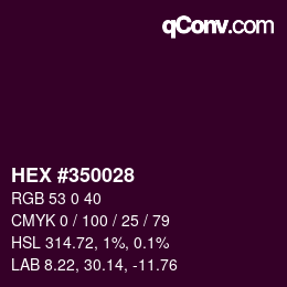 Code couleur: HEX #350028 | qconv.com