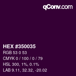 Color code: HEX #350035 | qconv.com