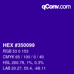 カラーコード: HEX #350099 | qconv.com