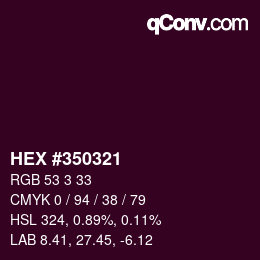 カラーコード: HEX #350321 | qconv.com