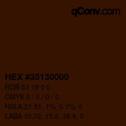 Color code: HEX #35130000 | qconv.com