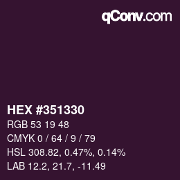 カラーコード: HEX #351330 | qconv.com