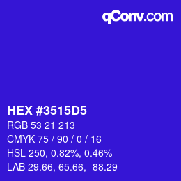 Color code: HEX #3515D5 | qconv.com