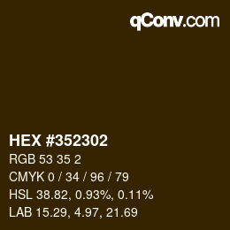Color code: HEX #352302 | qconv.com