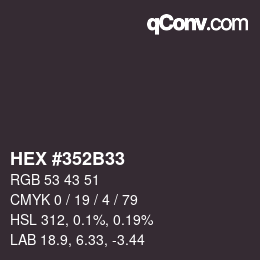 Color code: HEX #352B33 | qconv.com