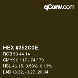 Color code: HEX #352C0E | qconv.com