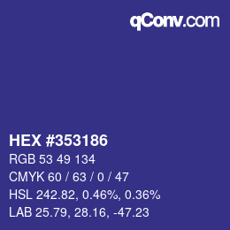 Color code: HEX #353186 | qconv.com