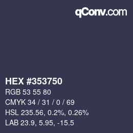 Código de color: HEX #353750 | qconv.com