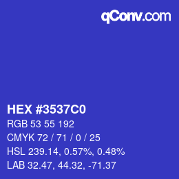 颜色代码: HEX #3537C0 | qconv.com