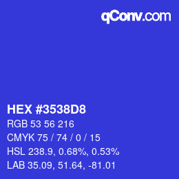 Color code: HEX #3538D8 | qconv.com