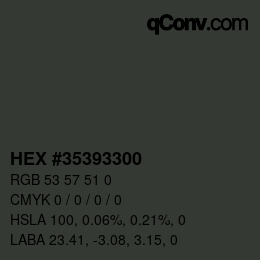 Color code: HEX #35393300 | qconv.com