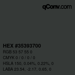 Color code: HEX #35393700 | qconv.com