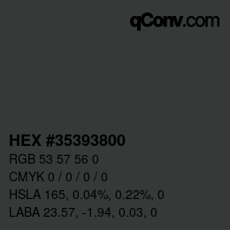 Color code: HEX #35393800 | qconv.com