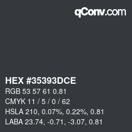 Código de color: HEX #35393DCE | qconv.com