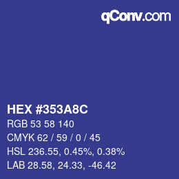 Color code: HEX #353A8C | qconv.com