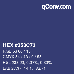 カラーコード: HEX #353C73 | qconv.com
