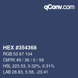 Código de color: HEX #354368 | qconv.com