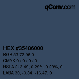Color code: HEX #35486000 | qconv.com