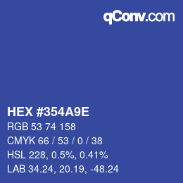 Color code: HEX #354A9E | qconv.com