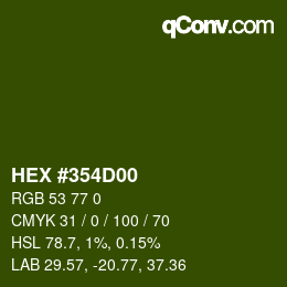 Color code: HEX #354D00 | qconv.com