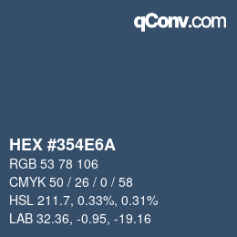 颜色代码: HEX #354E6A | qconv.com