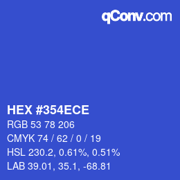 Color code: HEX #354ECE | qconv.com