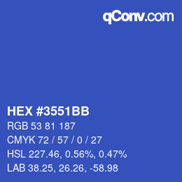 颜色代码: HEX #3551BB | qconv.com
