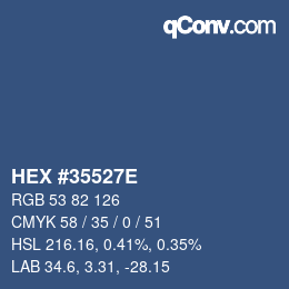 Color code: HEX #35527E | qconv.com
