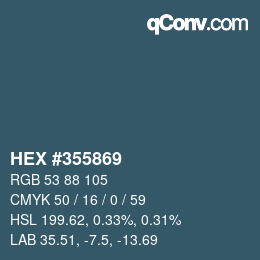 カラーコード: HEX #355869 | qconv.com