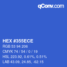 カラーコード: HEX #355ECE | qconv.com