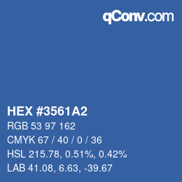 カラーコード: HEX #3561A2 | qconv.com