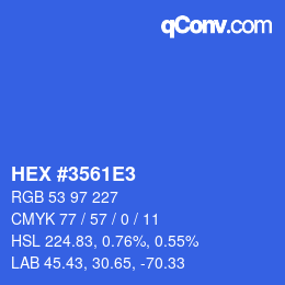 Color code: HEX #3561E3 | qconv.com