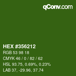 Color code: HEX #356212 | qconv.com