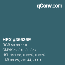 Código de color: HEX #35636E | qconv.com