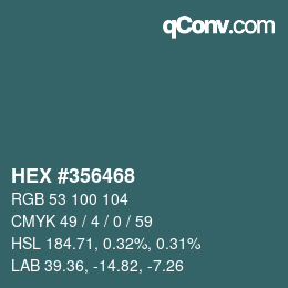 Código de color: HEX #356468 | qconv.com