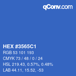 Color code: HEX #3565C1 | qconv.com