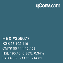 Color code: HEX #356677 | qconv.com