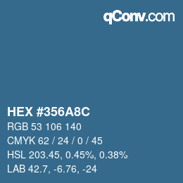 Color code: HEX #356A8C | qconv.com