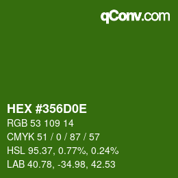 Color code: HEX #356D0E | qconv.com