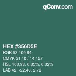 Código de color: HEX #356D5E | qconv.com