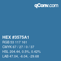 颜色代码: HEX #3575A1 | qconv.com