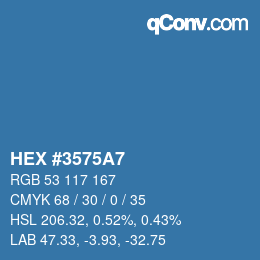Código de color: HEX #3575A7 | qconv.com