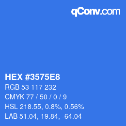 Color code: HEX #3575E8 | qconv.com