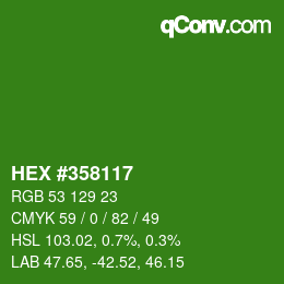 Color code: HEX #358117 | qconv.com