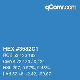 Color code: HEX #3582C1 | qconv.com
