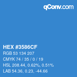 Color code: HEX #3586CF | qconv.com
