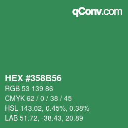 カラーコード: HEX #358B56 | qconv.com