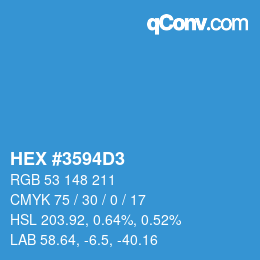 Color code: HEX #3594D3 | qconv.com