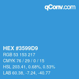 Color code: HEX #3599D9 | qconv.com