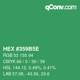 Color code: HEX #359B5E | qconv.com